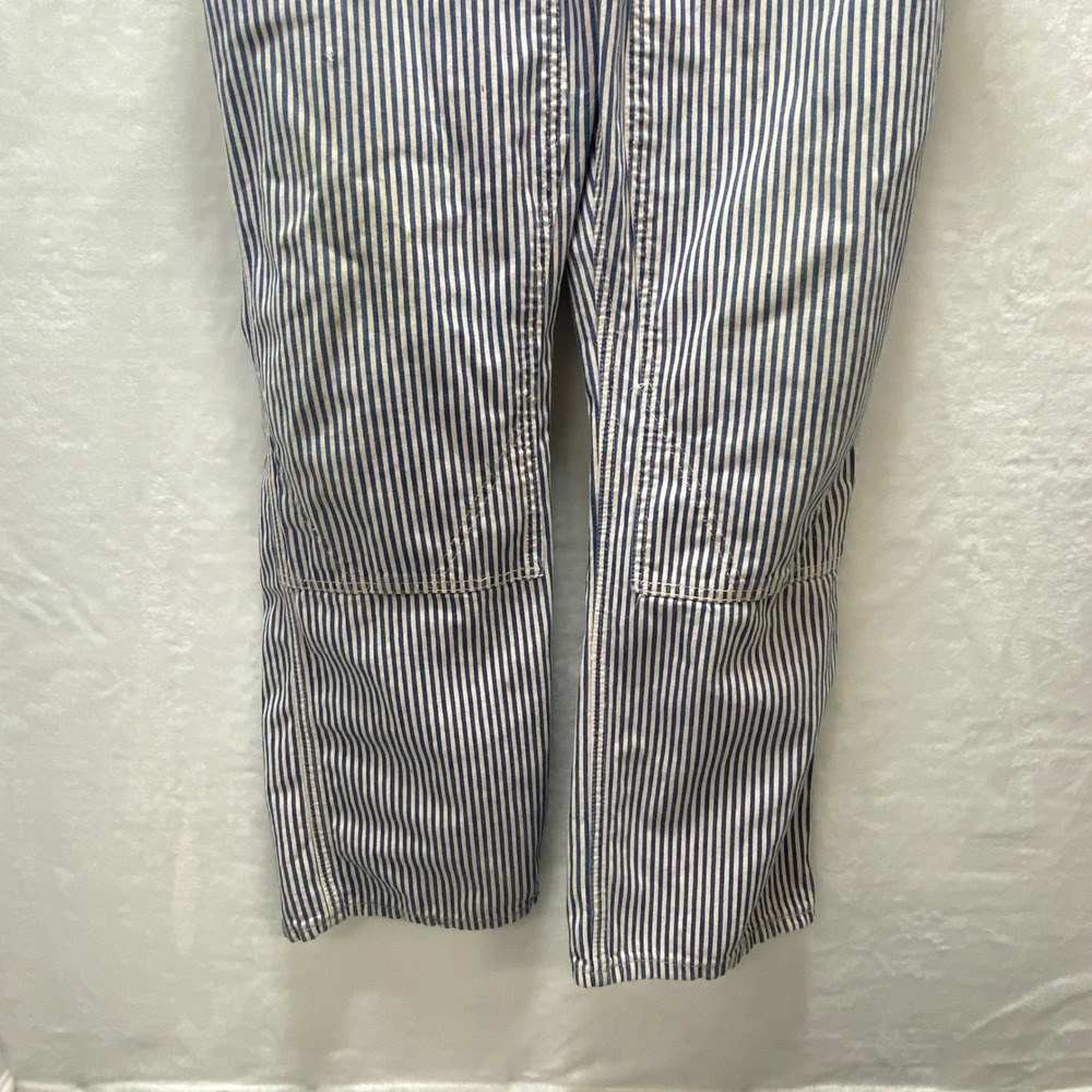 VTG 50s Big Smith Denim Striped Railroad Overalls Carpenter Bib Union Made USA - Picture 13 of 16
